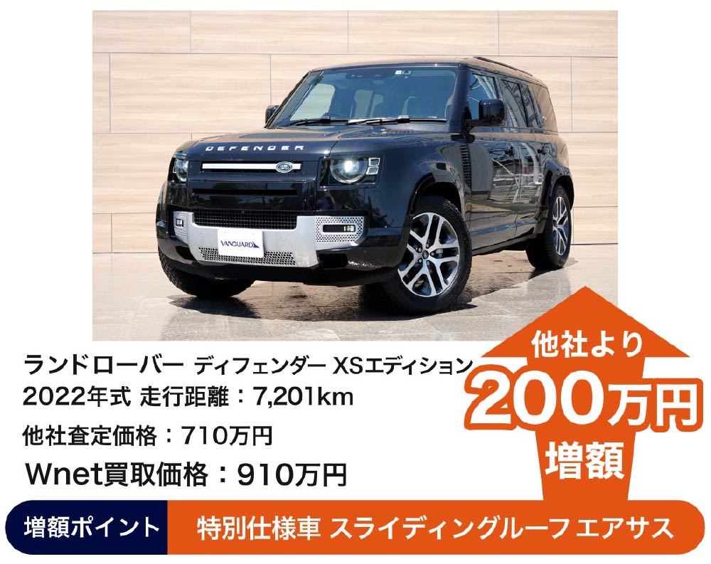 ランドローバー ディフェンダー XSエディション バンガード買取価格 910万円
